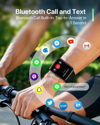 DIVElink Smart Watches for Men Women - 1.83" HD 2025 Fitness Tracker with 100 Sports Modes, Heart Rate/Sleep Monitor, IP68 Waterproof, Bluetooth Call & Music Control for iPhone/Android