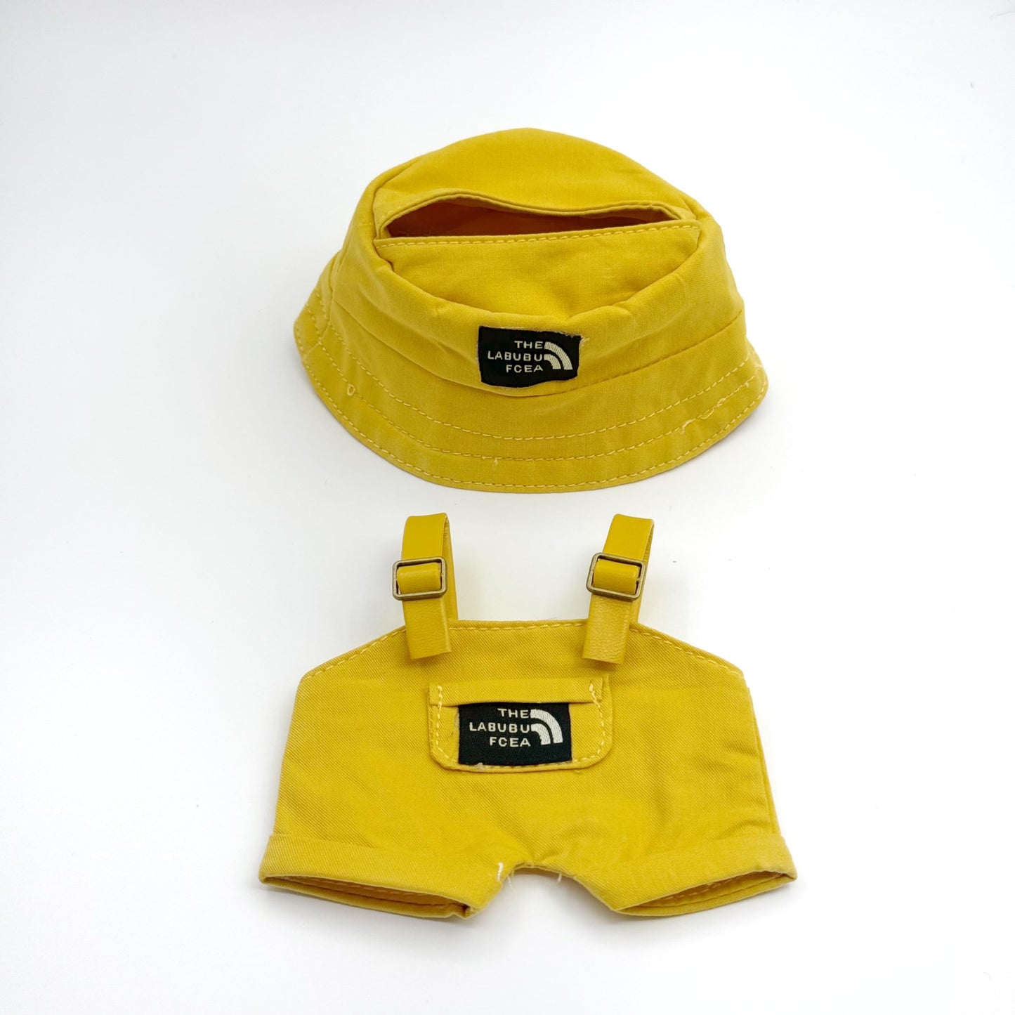 Clothes for Labubu (NO Doll) 17 cm/6.7inch Doll for Labubu Clothes Labubu Accessories Overalls Hat Glasses Dress up Stylish Outdoor Cute for Labubu Outfits (D)