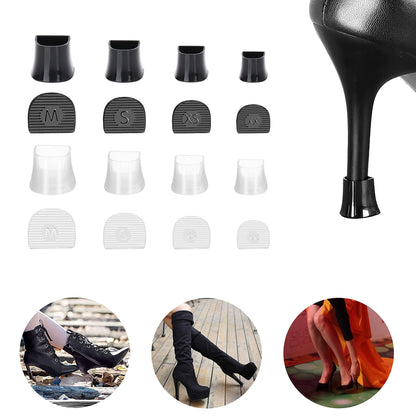 SooGree High Heel Protectors 8 Pairs Heel Repair Caps Covers & Heel Stoppers 4 Sizes Heel Cover Perfect for Wedding, Grass, Gravel, Wetlands Outdoor Events (XXS,XS,S,M)