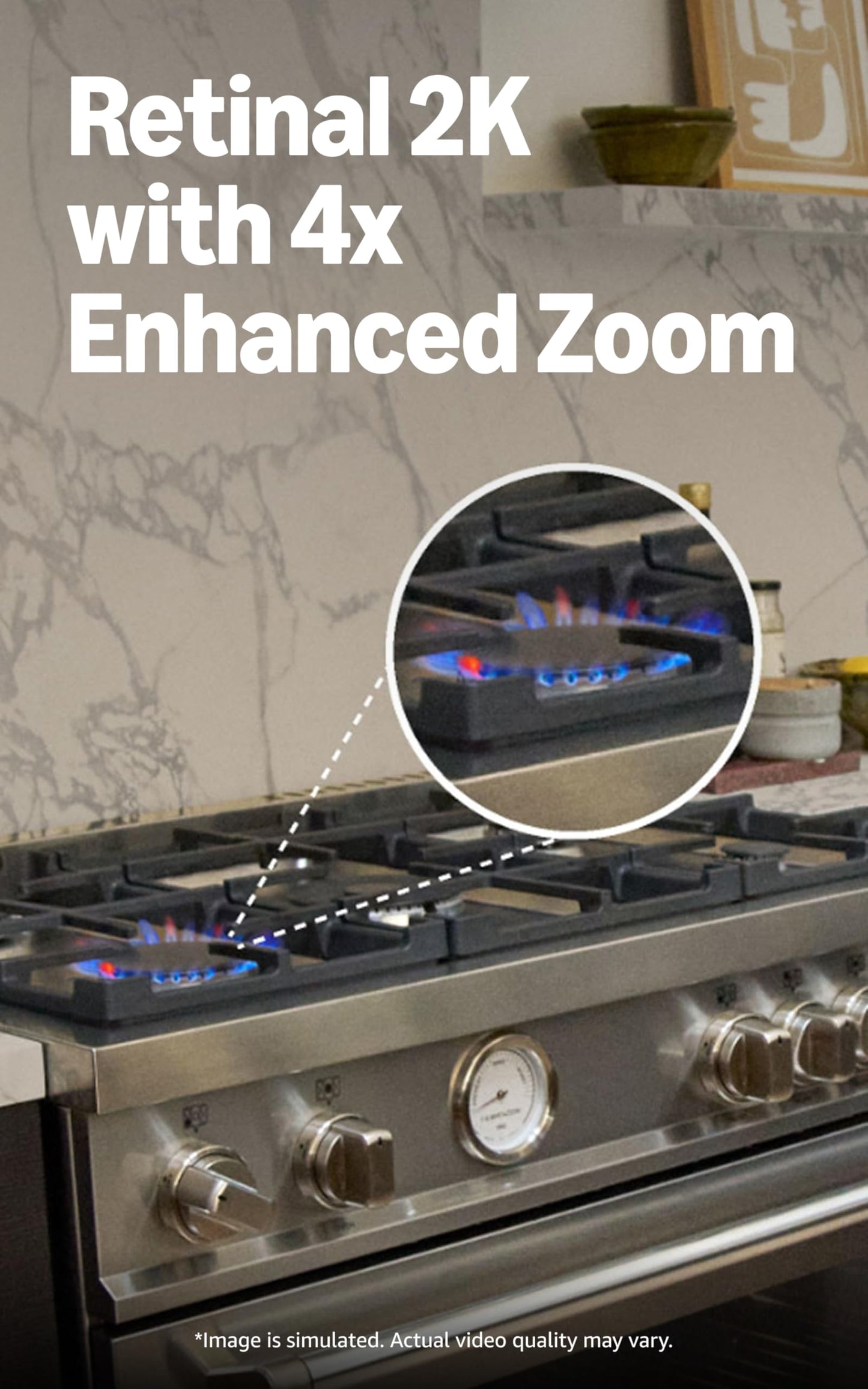 Ring Indoor Cam Plus (Newest Model) — Retinal 2K for crisp, true-to-life video quality, 4x Enhanced Zoom, Low-Light Sight, White