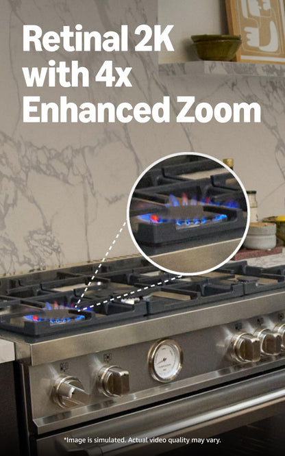 Ring Indoor Cam Plus (Newest Model) — Retinal 2K for crisp, true-to-life video quality, 4x Enhanced Zoom, Low-Light Sight, White