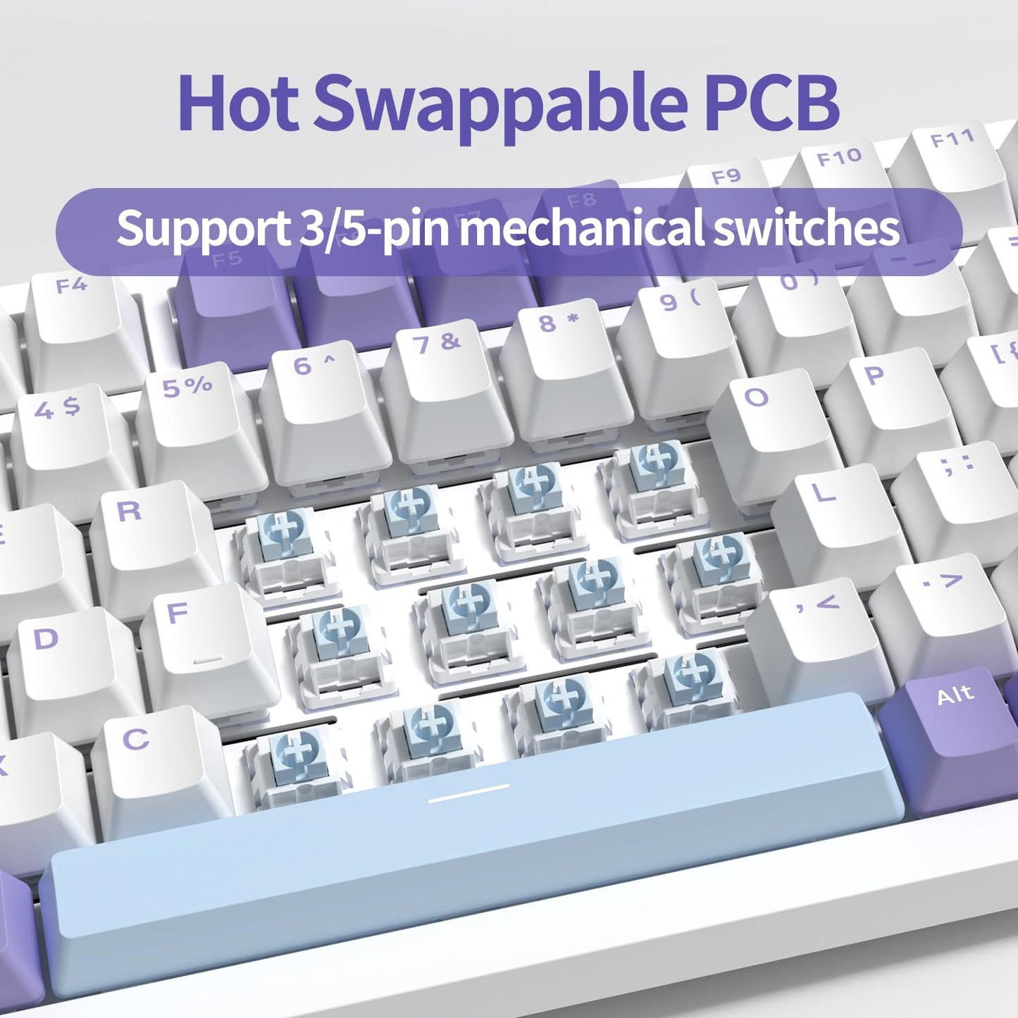 AJAZZ AJ AK820PRO 75% Gasket Mechanical Keyboard with TFT Screen - Five Layer Padding - 4000mAh Battery - South Facing LED - Bluetooth/2.4GHZ/Wired Hot Swap RGB Keyboard, Gift Switch