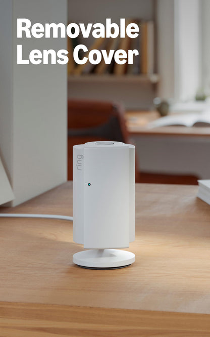 Ring Indoor Cam Plus (Newest Model) — Retinal 2K for crisp, true-to-life video quality, 4x Enhanced Zoom, Low-Light Sight, White