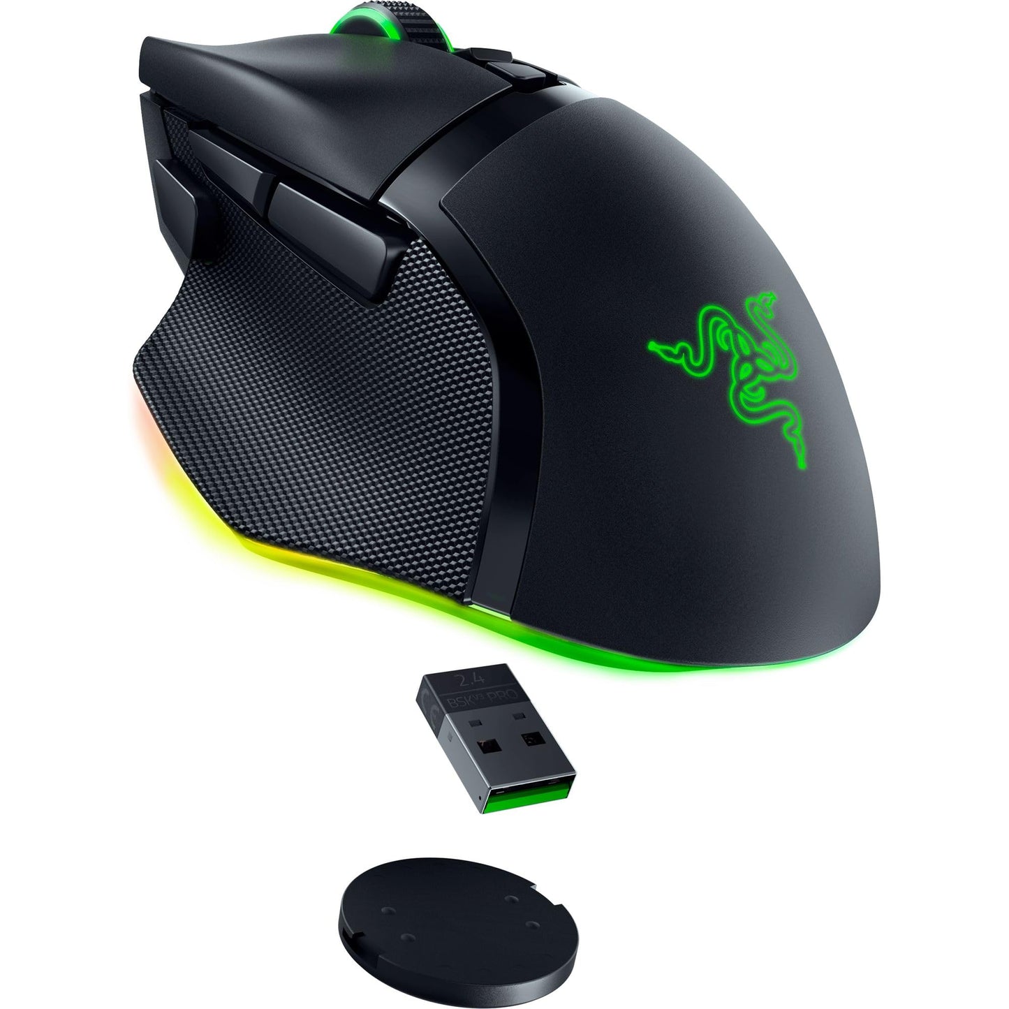 Razer Basilisk V3 Pro Wireless Gaming Mouse: HyperScroll Tilt Wheel - 30K DPI Optical Sensor - Gen-3 Optical Switches - 13-Zone Chroma RGB - 13 Programmable Controls - 3 Connection Modes - Black