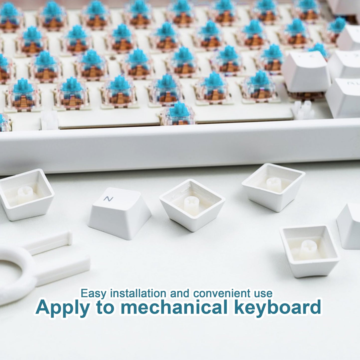 BlingKingdom 10 PCS Blue Switch Replacement 3 PIN Mechanical Keyboard Switches, Clicky, Accurate Typing, Dustproof, LED Keyboard, Gaming Keyboard