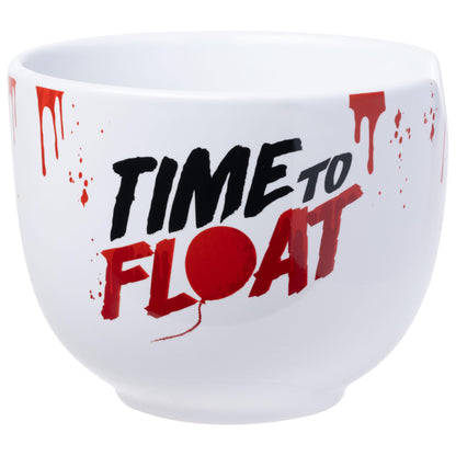Silver Buffalo IT Pennywise the Clown Time to Float Ceramic Ramen Noodle Rice Bowl with Chopsticks, Microwave Safe, 20 Ounces