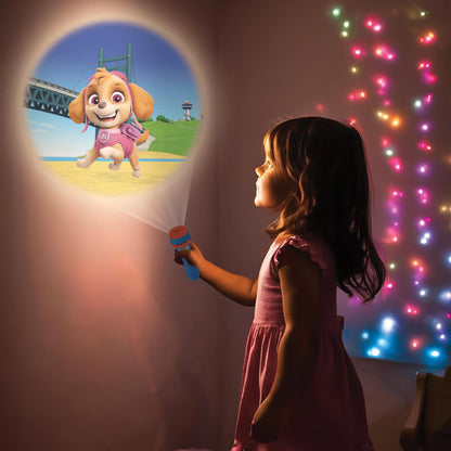 LEXiBOOK, Paw Patrol, Stories Projector, Torch Light and Projector with 3 Discs, 24 Images, Create Your own Stories, LTC050PA