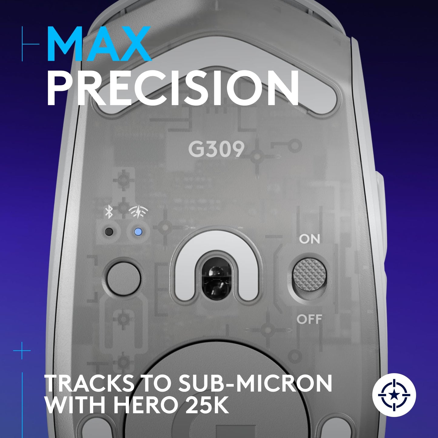 Logitech G309 Lightspeed Wireless Gaming Mouse, Lightweight, LIGHTFORCE Switches, Hero 25K Sensor, 300+ hr Battery, 6 Programmable Buttons, PC & Mac - White