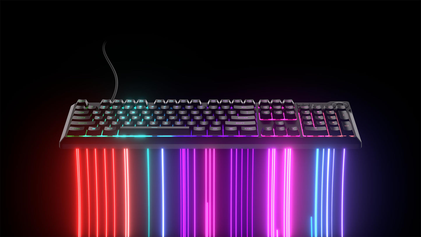 Corsair K55 CORE RGB Membrane Wired Gaming Keyboard – Quiet, Responsive Switches – Spill Resistance – Ten-Zone RGB – Media Keys – iCUE Compatible – QWERTY NA – PC, Mac – Black