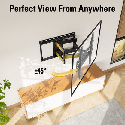 Mounting Dream TV Wall Mount for 32-65 Inch Television,Mount with Swivel and Tilt, Full Motion Bracket with Articulating Dual Arms, Fits 16inch Studs, Max VESA 400X400 mm, 99lbs, MD2380