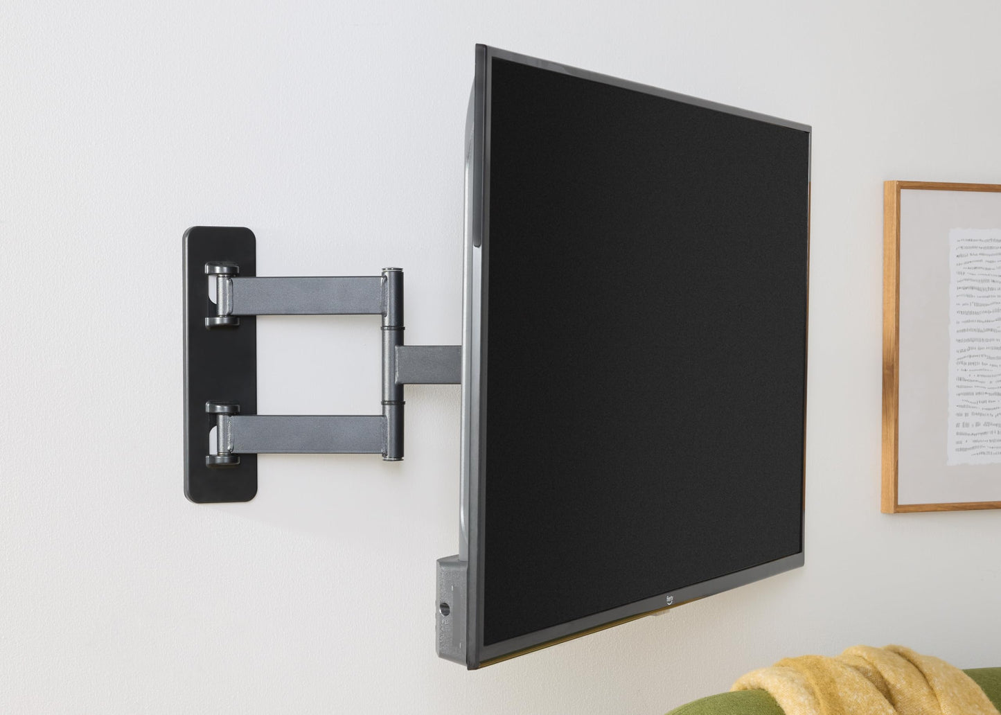 Amazon Basics Full Motion Articulating TV Wall Mount, with Swivel and Tilt, for 26" to 55" TVs and Flat Panels up to 80 Lbs, VESA Compatible, Black