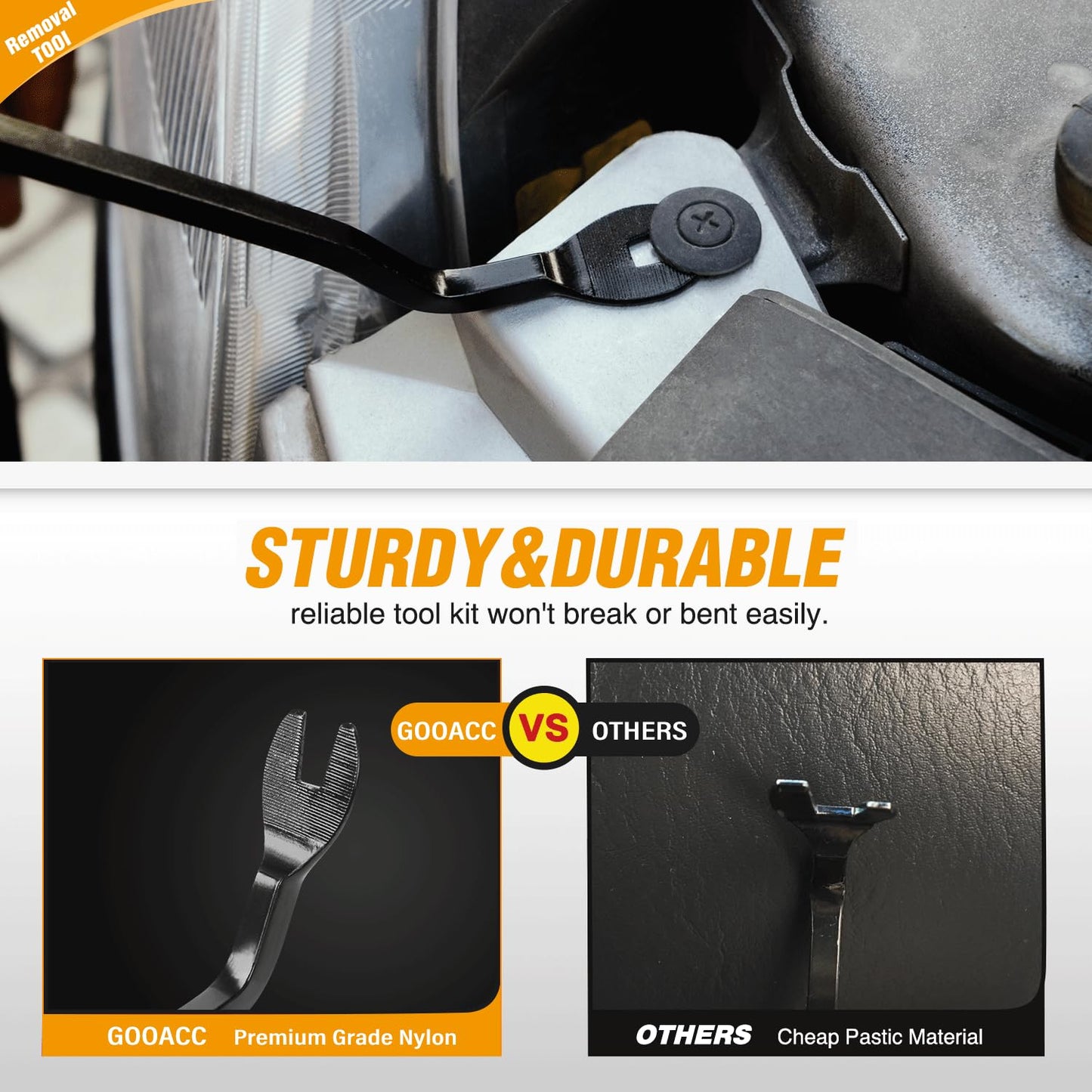 GOOACC - GRC-33 240PCS Bumper Retainer Clips Car Plastic Rivets Fasteners Push Retainer Kit Most Popular Sizes Auto Push Pin Rivets Set -Door Trim Panel Fender Clips for GM Ford Toyota Honda Chrysler