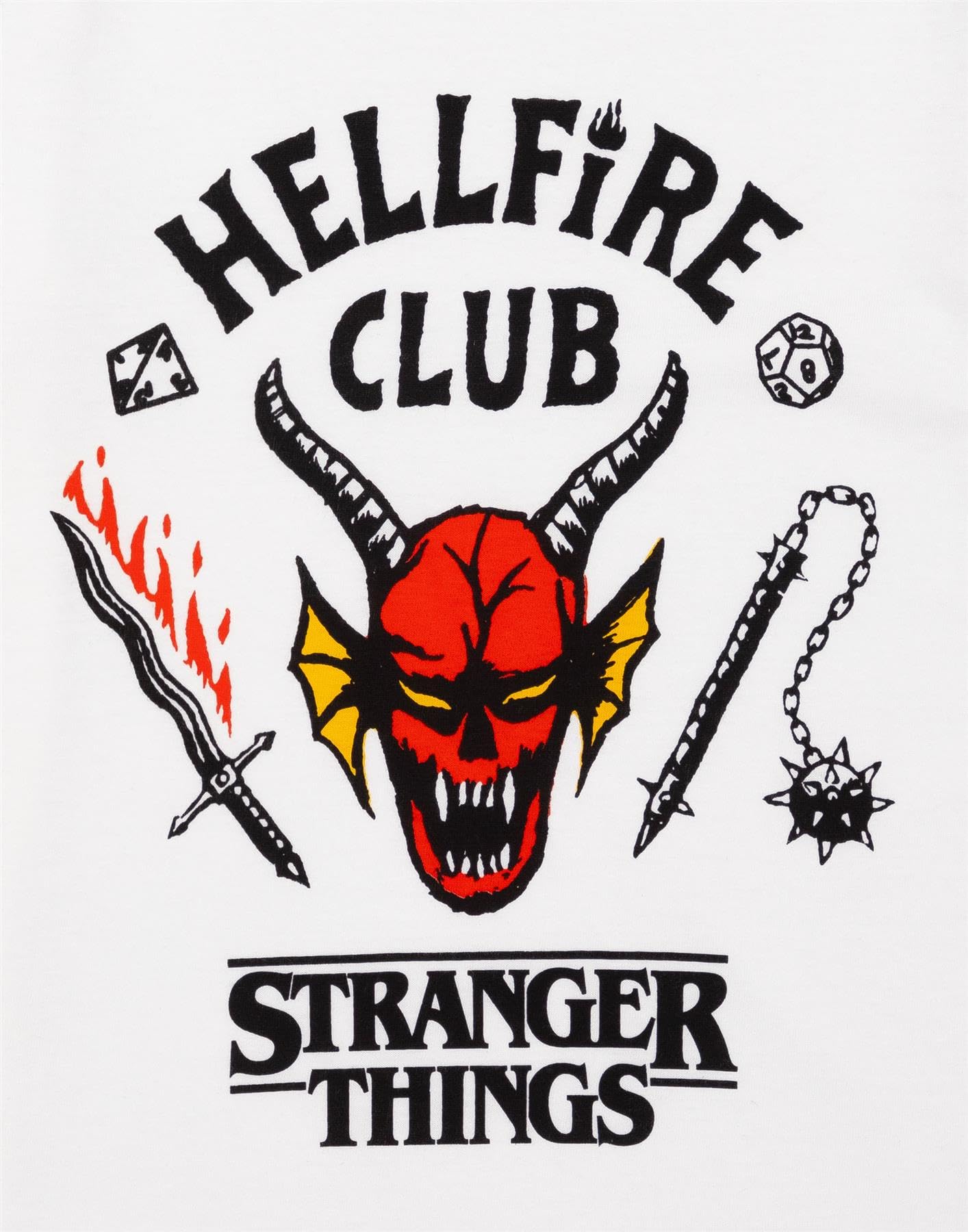 Stranger Things Hellfire Club Raglan Kids T-Shirt | Boys Girls Hawkins Society Eddie Black & White Outfit | Season 4 Merch