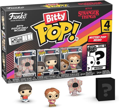 Funko Pop Bitty: Stranger Things - Demogorgon, Will, Barb, and Mystery Chase Figure - (Style May Vary) and A Surprise Mystery Mini Figure - 0.9 Inch (2.2 Cm) Collectable - Gift Idea