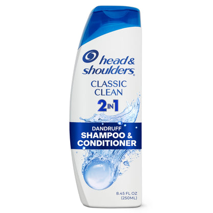 Head & Shoulders Anti-Dandruff Shampoo and Conditioner, Classic Clean 2-in-1, 1% Pyrithione Zinc, Flake Control, Deep Clean, Scalp Care, Fresh Scent, 8.45 fl oz