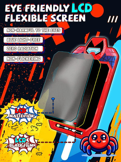 Fullware LCD Writing Tablet for Kids 10 Inch Spider Hero for Toddler 3 4 5 6 7 8 - Paint, Doodle Board, Drawing Pad - Travel Toys, Road Trip Car Activities, Birthday Christmas Gift Boys & Man