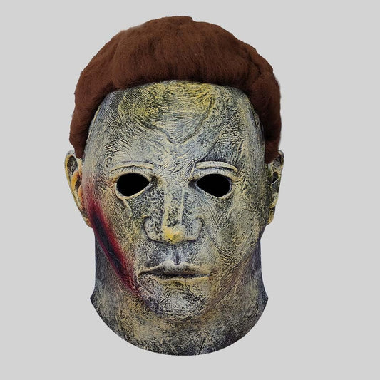 EMTK Halloween Mask – Scary Latex Full Head Horror Mask with Hair, Creepy Cosplay Costume Prop for Adults, Haunted House & Halloween Party