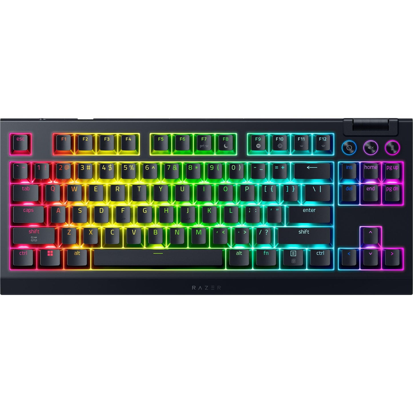 Razer BlackWidow V4 TKL HyperSpeed Wireless Hot Swappable Gaming Keyboard: Orange Tactile Switches - Wireless & Bluetooth - Multi-Function Roller & Control Buttons - Chroma RGB - Long Battery Life