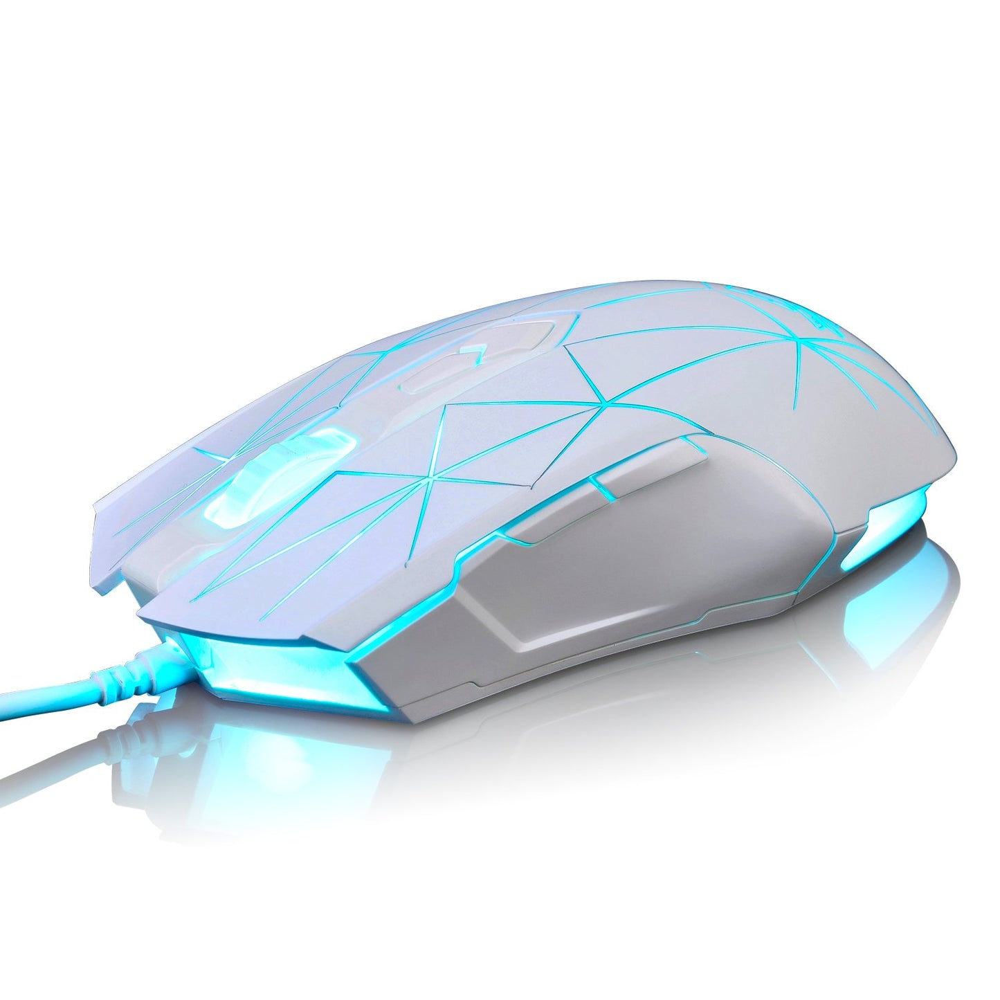 FIRSTBLOOD ONLY GAME. AJ52 Watcher RGB Gaming Mouse, Programmable 7 Buttons, Ergonomic LED Backlit USB Gamer Mice Computer Laptop PC, for Windows Mac Linux OS, Star White