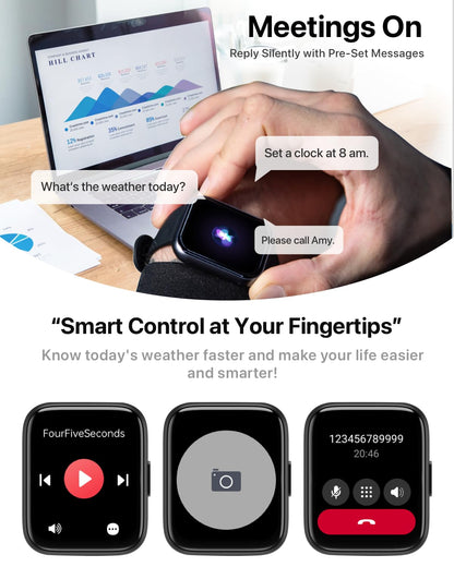 DIVElink Smart Watches for Men Women - 1.83" HD 2025 Fitness Tracker with 100 Sports Modes, Heart Rate/Sleep Monitor, IP68 Waterproof, Bluetooth Call & Music Control for iPhone/Android