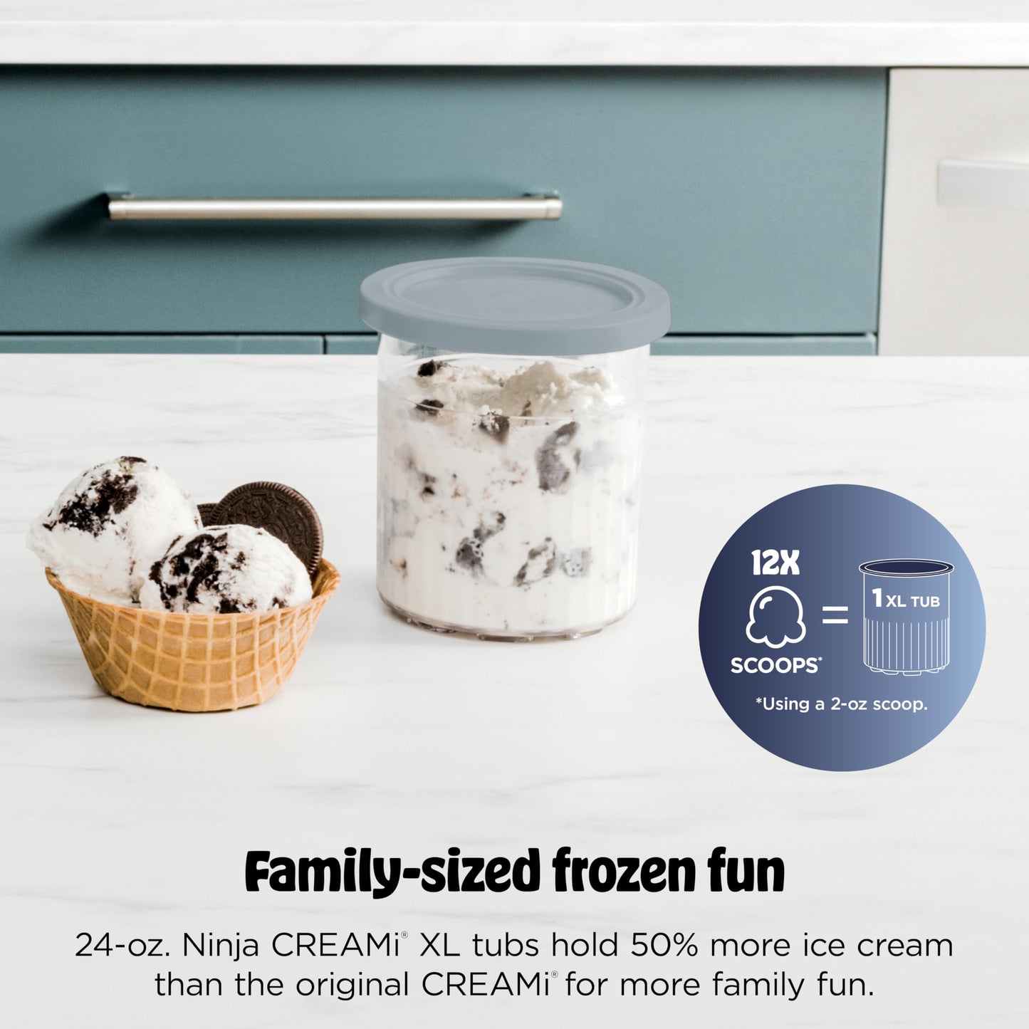 Ninja CREAMi Deluxe Ice Cream & Frozen Treat Maker for Ice Cream, Sorbet, Milkshakes, Frozen Yogurt, & More, 11-in-1, XL Capacity, Silver, Includes (2) Family-Sized 24 oz. Tubs, NC501