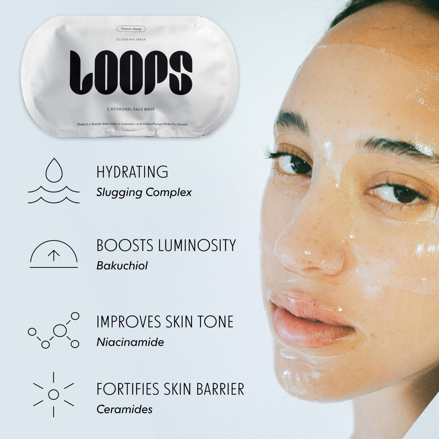 LOOPS VARIETY LOOP KIT - Hydrogel Korean Face Mask for Every Skin- Five Collagen Face Masks fo, Detoxifying, Repairing, Glowing, & Rejuvenating - Gifts for Women -5 Pc