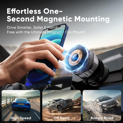 Magnetic Phone Holder for Car [120+ LB Strongest Suction & 2800gf Strongest Magnetic] 360° Adjustable Car Phone Holder for Magsafe Phone Holders for Your Car for iPhone 17 Pro Max 16 15 14 13 12 Plus