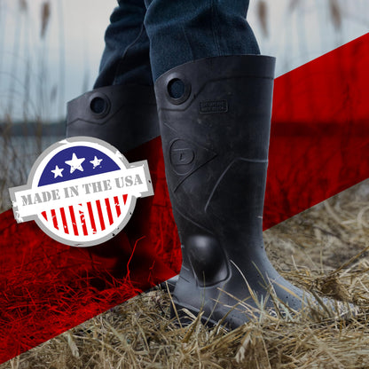 DUNLOP Protective Footwear, Chesapeake plain toe Black Amazon, 100% Waterproof PVC, Lightweight and Durable, 8677577.11, Size 11 US