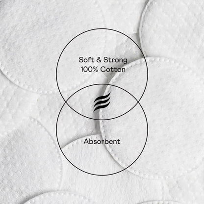 Swisspers Premium Exfoliating Rounds, 2 Distinct Raised Textured Surface, Cotton Facial Pads, 80 Count Re-closable Bag