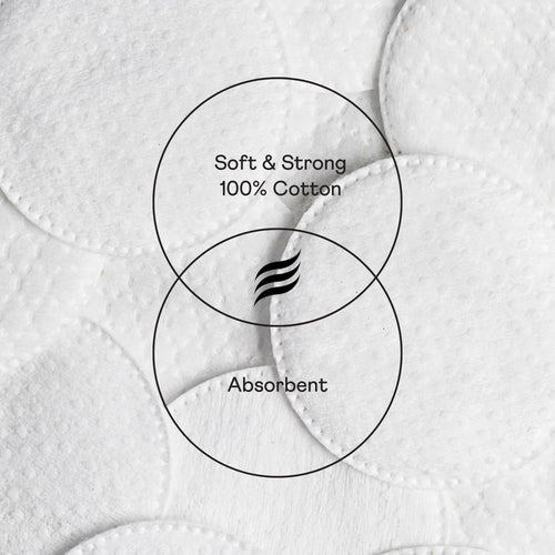 Swisspers Premium Exfoliating Rounds, 2 Distinct Raised Textured Surface, Cotton Facial Pads, 80 Count Re-closable Bag