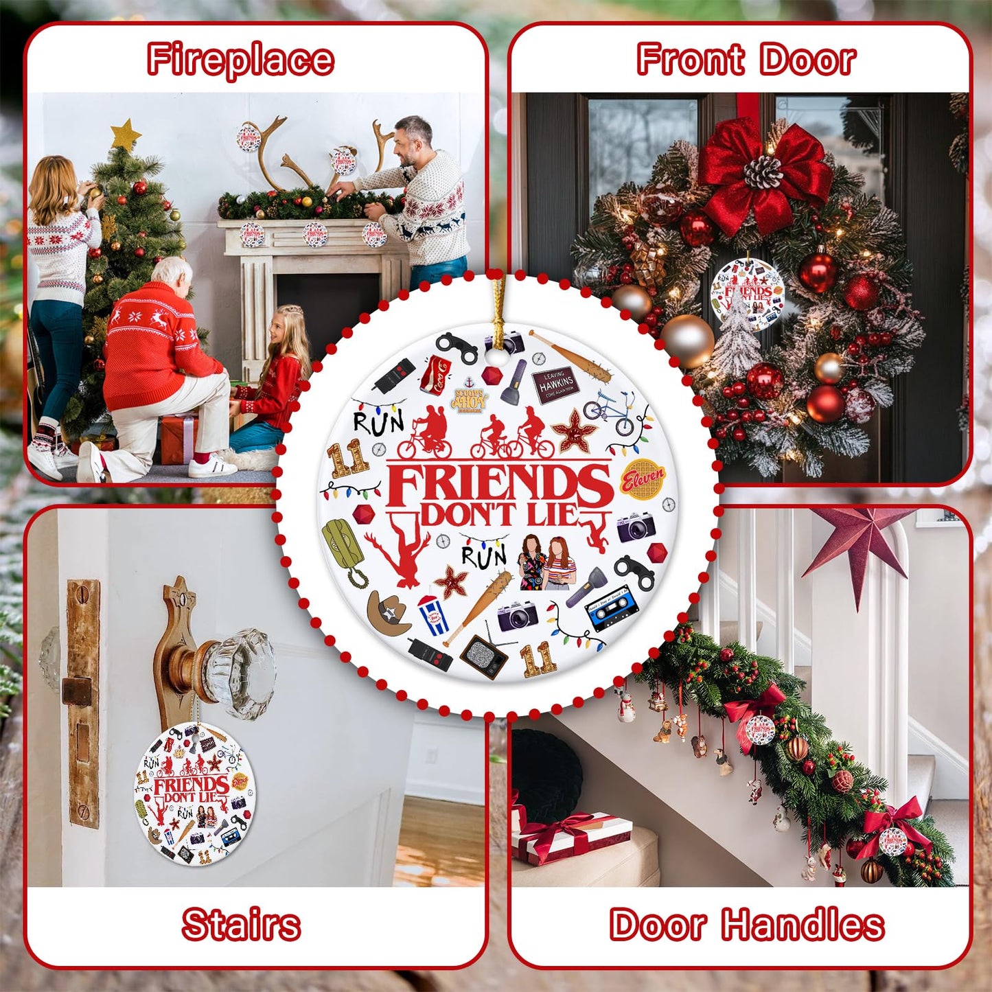 Retro Funny Thing Merch Gifts 2025 Christmas Ornament Acrylic Decorations Xmas Tree Decor Unique Gift for Friends Merchandise Family Fans Secret Santa Stocking Stuffer