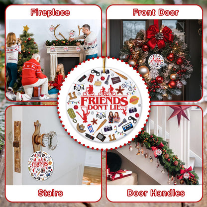 Retro Funny Thing Merch Gifts 2025 Christmas Ornament Acrylic Decorations Xmas Tree Decor Unique Gift for Friends Merchandise Family Fans Secret Santa Stocking Stuffer