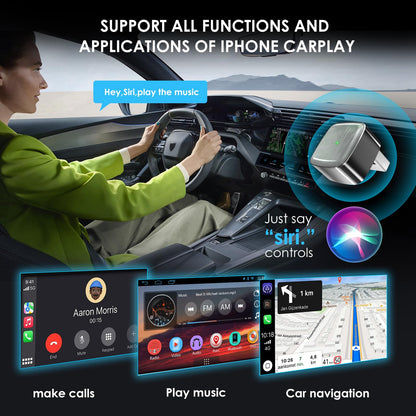 RTGRNKY Mini Wireless Carplay Adapter for iPhone &Android Auto with Extension Cable Type C Caplay Wireless Adapter,Plug & Play Easy and Stable Connection Carplay for Apple & Android Auto