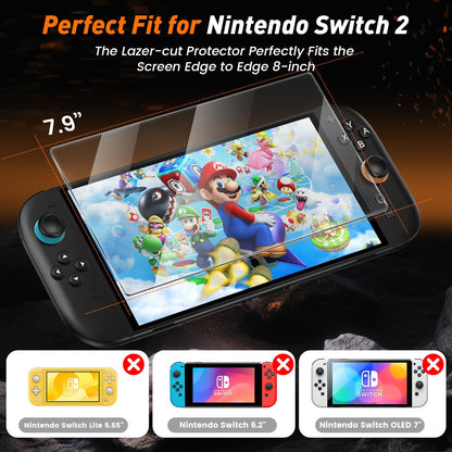 daydayup 4-Pack Screen Protector Tempered Glass for Nintendo Switch 2 [7.9 inch] 2025 with [Alignment Frame] -HD Clear Anti-Scratch Travel Transparent Clear Screen Protector