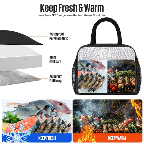 douyadady Lunch Bag Women/Men Lunch Box Women/Men (black)