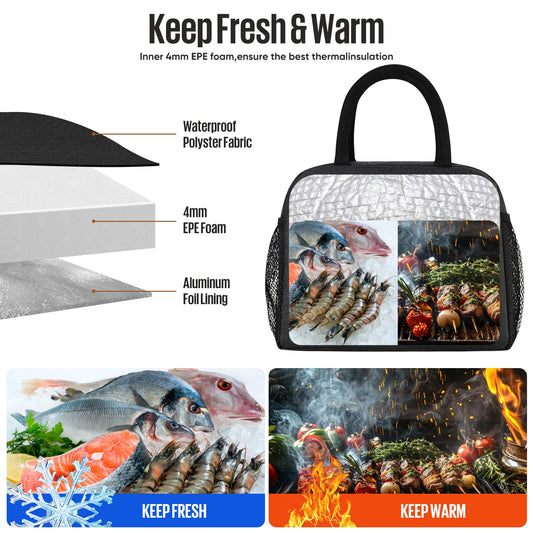 douyadady Lunch Bag Women/Men Lunch Box Women/Men (black)