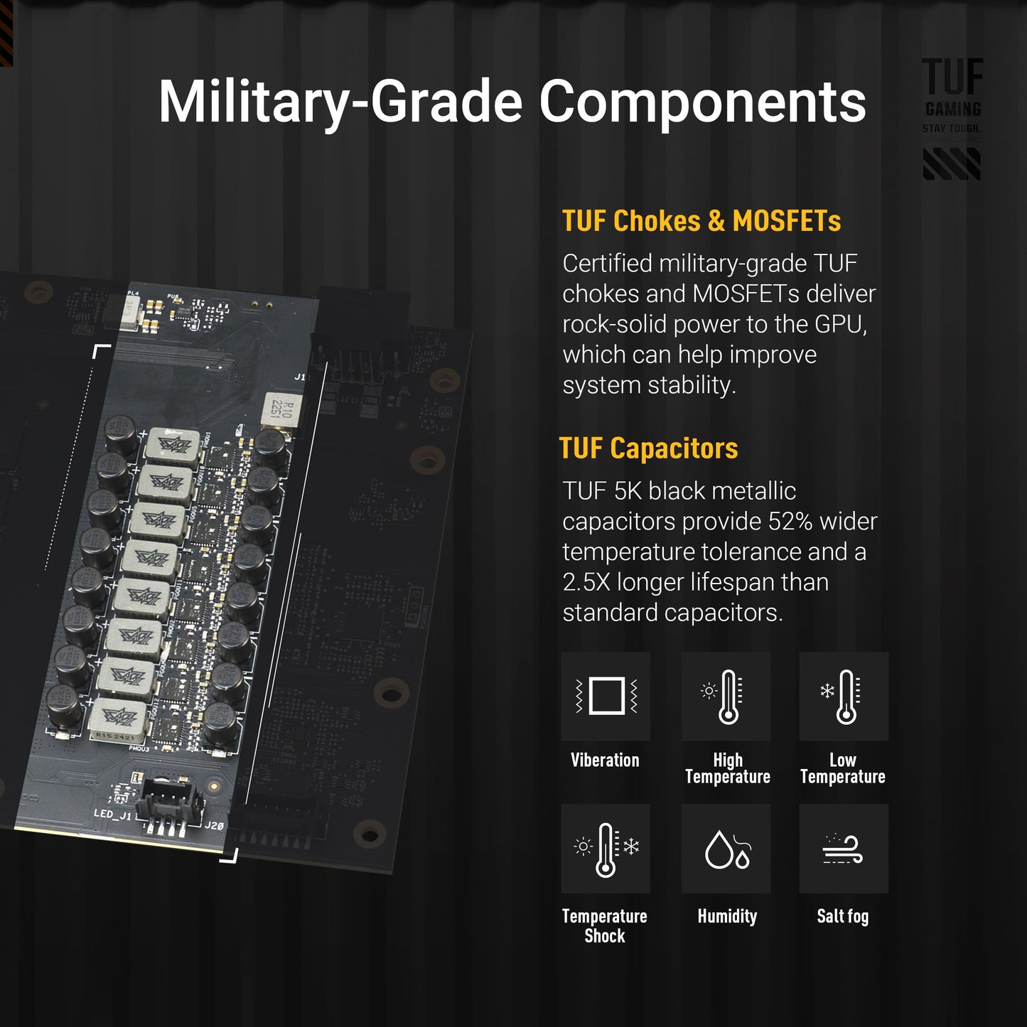 ASUS TUF Gaming GeForce RTX ™ 5070 Ti 16GB GDDR7 OC Edition Gaming Graphics Card (PCIe® 5.0, HDMI®/DP 2.1, 3.125-slot, Military-Grade Components, Protective PCB Coating, axial-tech Fans)
