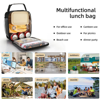 Lovoeo Lunch box Lunch bag for men women Insulated Lunchbox Lunch bags for Work Picnic Travel (Black)