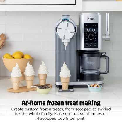 Ninja CREAMi Scoop & Swirl Ice Cream and Soft Serve Maker, Sorbet, Milkshake, Frozen Yogurt, Low Calories Program & More, 13-in-1, Soft Serve Handle & (2) CREAMi 2-in-1 16oz Pints, NC701