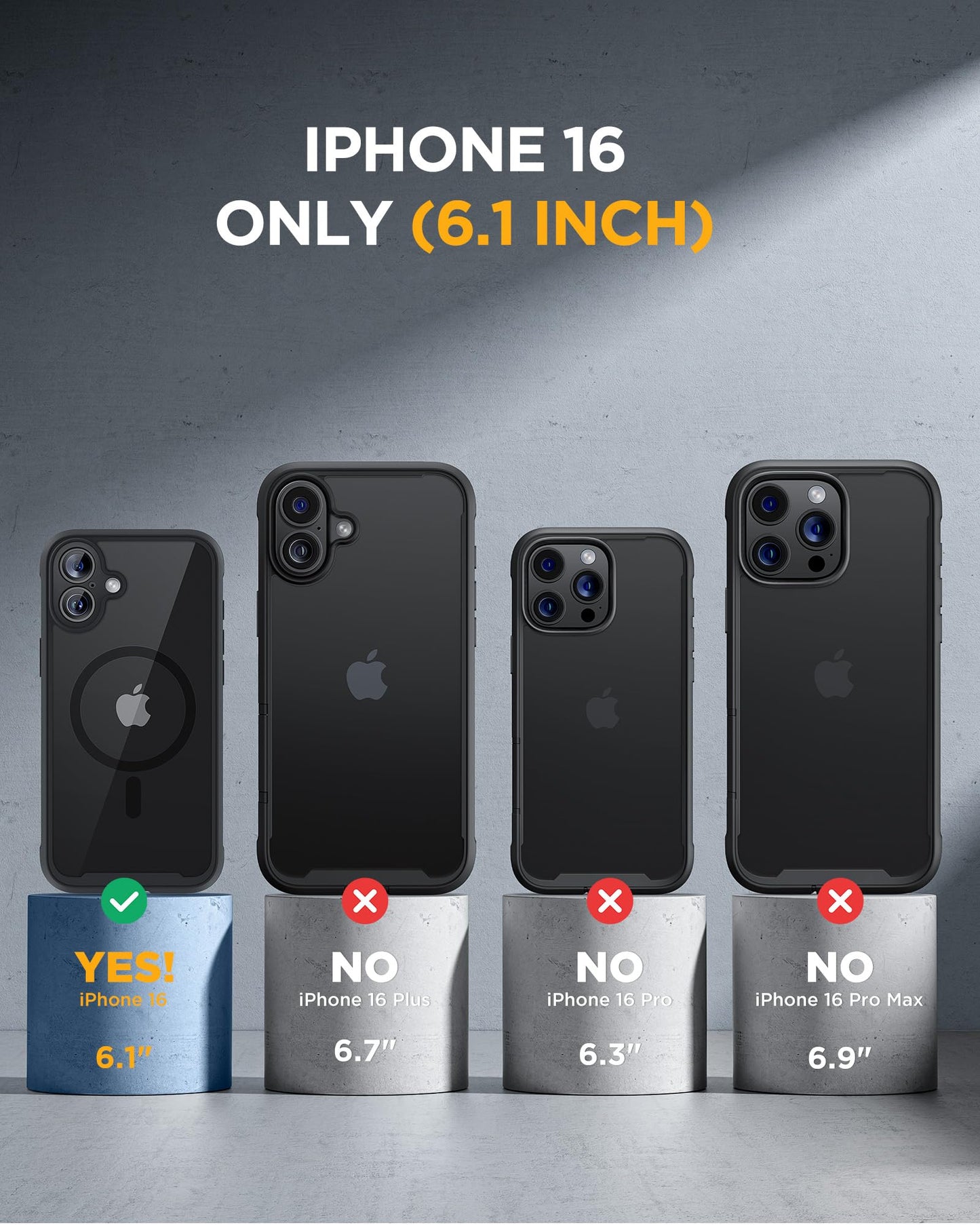 Miracase for iPhone 16 Case 6.1'', Full-Body Bumper Phone case with Built-in Full Glass Screen &Camera Control,No Gap,Compatible with MagSafe,Drop Proof 16 Cover,Black