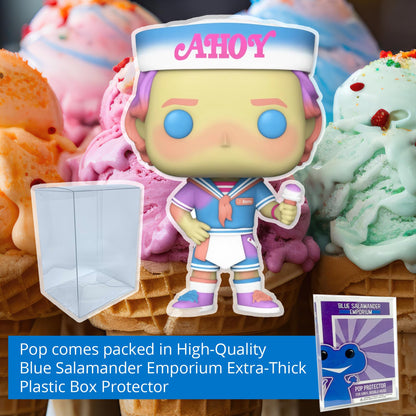 Blue Salamander Emporium Protective Case Bundled with Vinyl Figure – Stranger Things: Scoops Ahoy (Sherbert Surprise) Steve with Ice Cream #1545