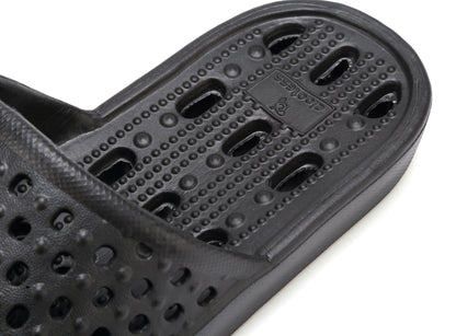 clootess Shower Shoes Slide for Men and Women Holes Bath Slipper Bathroom Sandal Pool Gym College Dorm Non-Slip Black 44.45