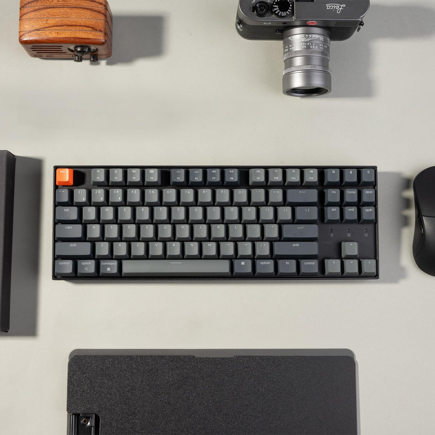 Keychron K8 Tenkeyless Wireless Mechanical Keyboard for Mac, White Backlight, Bluetooth, Multitasking, Type-C Wired Gaming Keyboard for Windows with Brown Switch