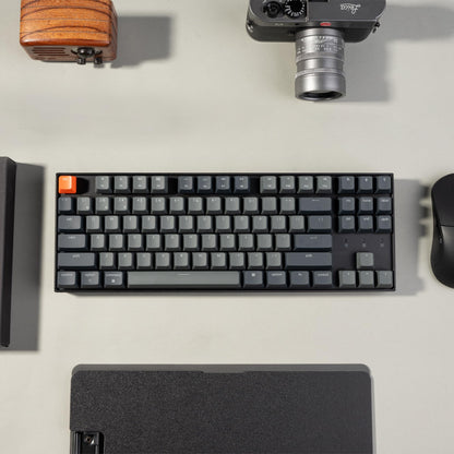 Keychron K8 Tenkeyless Wireless Mechanical Keyboard for Mac, White Backlight, Bluetooth, Multitasking, Type-C Wired Gaming Keyboard for Windows with Brown Switch