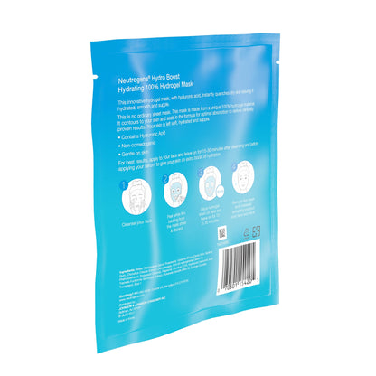 Neutrogena Hydro Boost Moisturizing & Hydrating 100% Hydrogel Sheet Mask, Face Mask for Dry Skin with Hyaluronic Acid, Gentle & Non-Comedogenic, 1 oz, 12 Pack