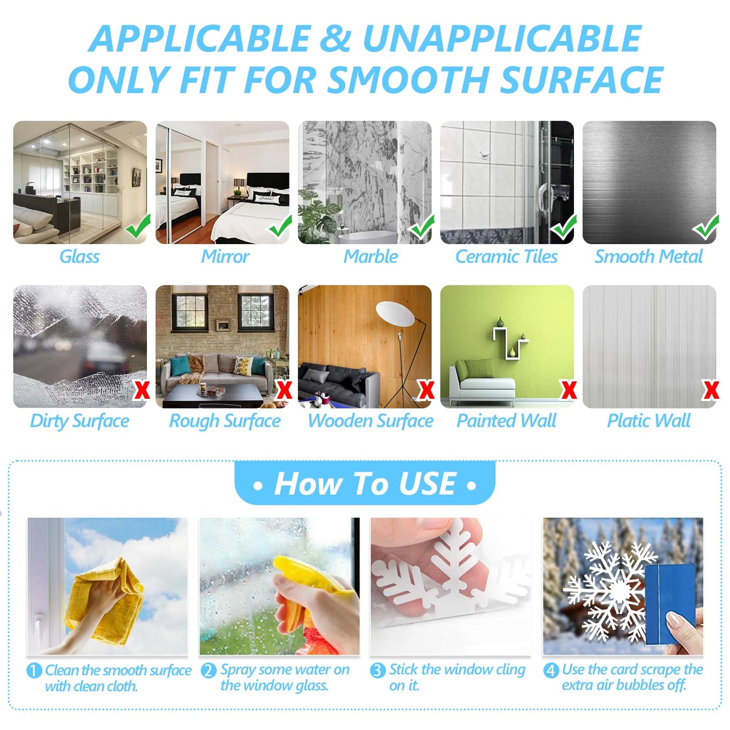 LUDILO 135Pcs Christmas Window Clings Snowflakes Window Decals Static Window Stickers for Christmas Decorations Windows Décor Ornaments Xmas Party Supplies Thanksgiving Party Décor