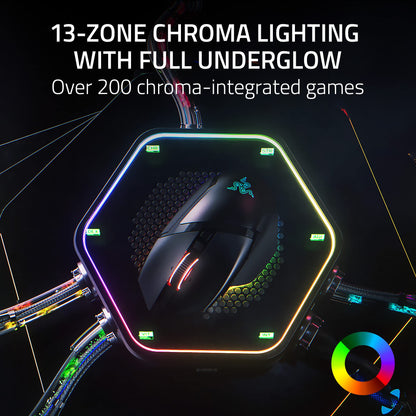 Razer Basilisk V3 Pro Wireless Gaming Mouse: HyperScroll Tilt Wheel - 30K DPI Optical Sensor - Gen-3 Optical Switches - 13-Zone Chroma RGB - 13 Programmable Controls - 3 Connection Modes - Black