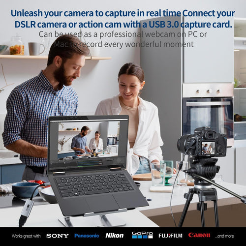 Newhope Video Capture Card, 4K HDMI to USB C 3.0 Capture Card, 1080P HD 60fps Live and Record Video Audio Grabber for Gaming, Streaming, Teaching, Video Conference