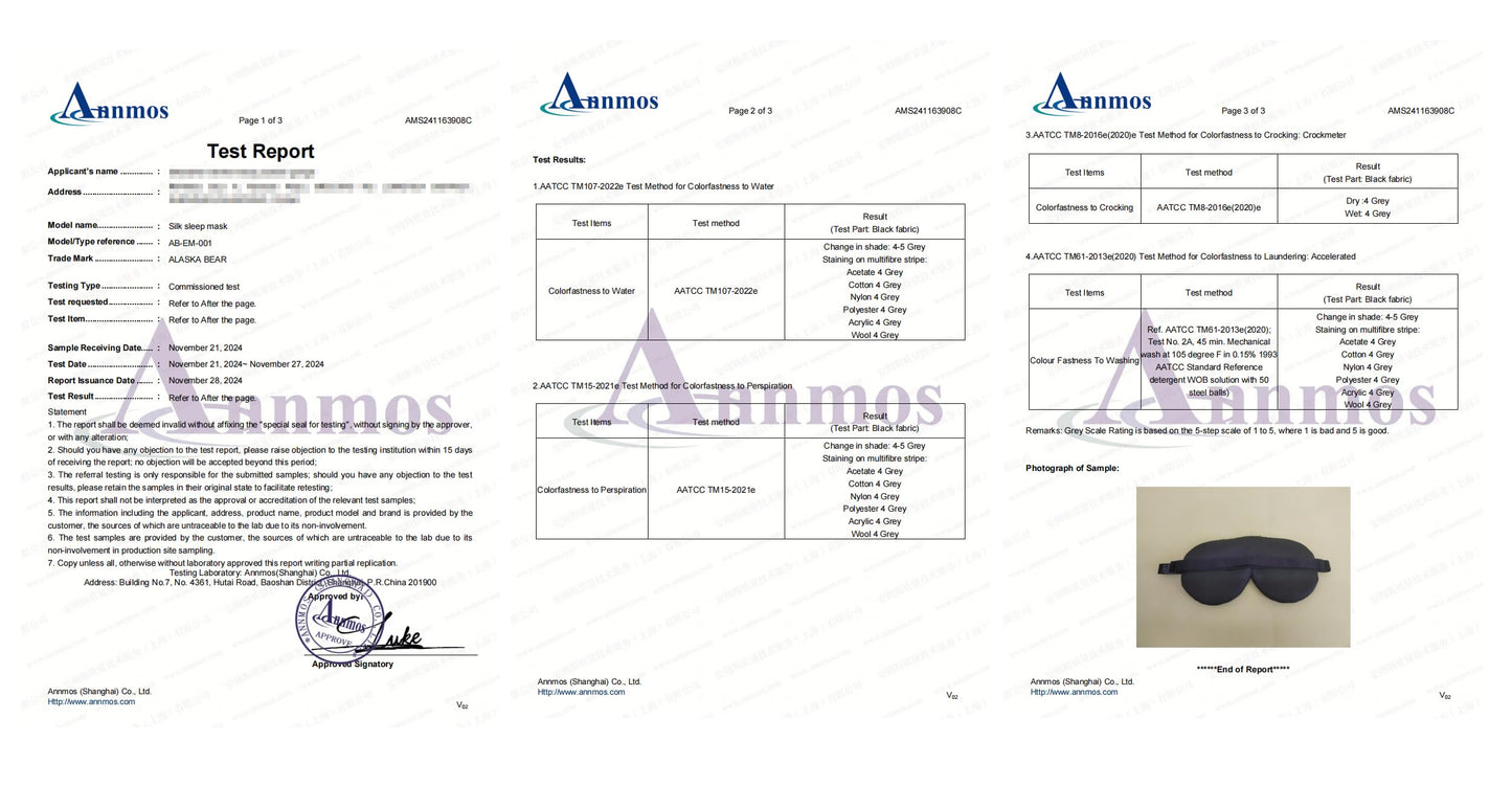 Alaska Bear Sleep Mask Silk Cover Eye Contour for Pressure-Free Sleeping, Upgrade Over Conventional Flat Satin Eye Masks, Machine Washable