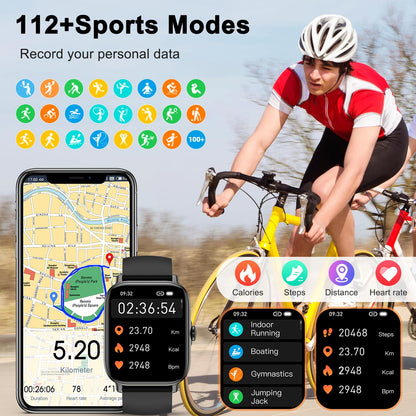 Drwvgjk Smart Watch for Men Women Fitness: Waterproof Make Answer Call Running Smartwatch for Android Phone Step Pedometer Tracker Digital Mens Watches SpO2 Sleep Heart Rate Monitor